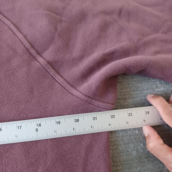 Madewell MWL Betterterry Henley Sweatshirt Womens Small Purple Cropped Casual - Picture 6 of 8